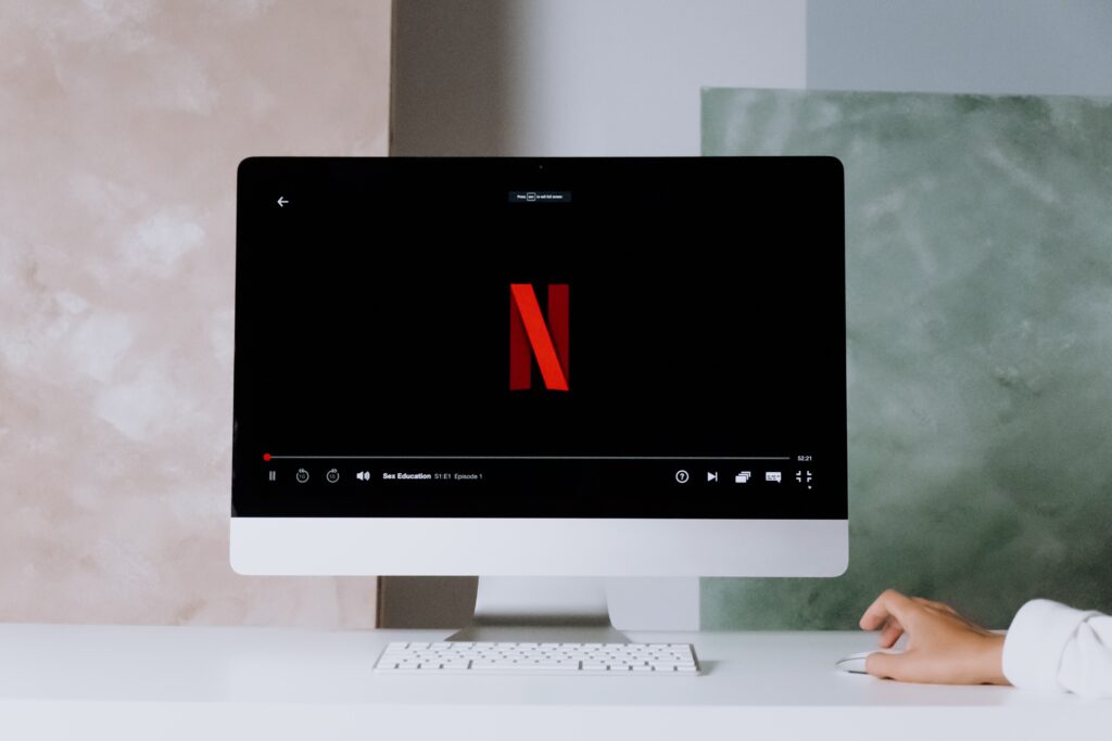 A screen with the Netflix logo on it representing the normalization of Therapy by streaming platforms. Reach out today for Adult Therapy in Burbank, CA.